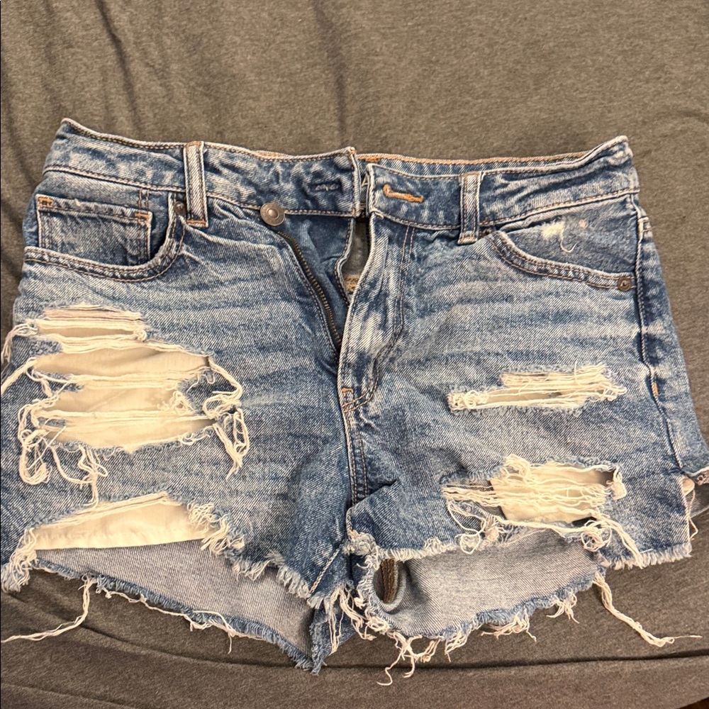 American Eagle Outfitters Ripped Blue Jean Shorts